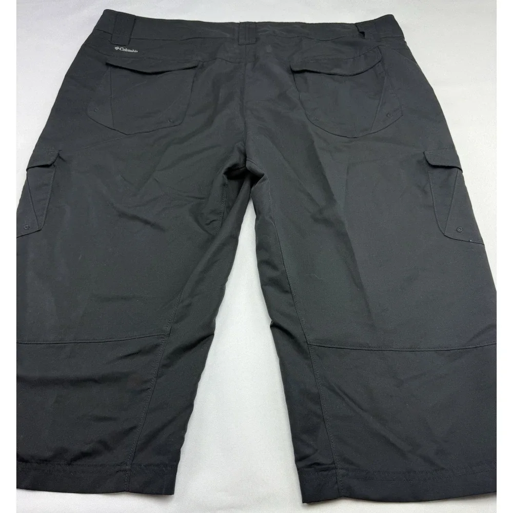 Columbia Womens Omni Shade Hiking‎ Pants Size 14 Black Outdoor Cargo